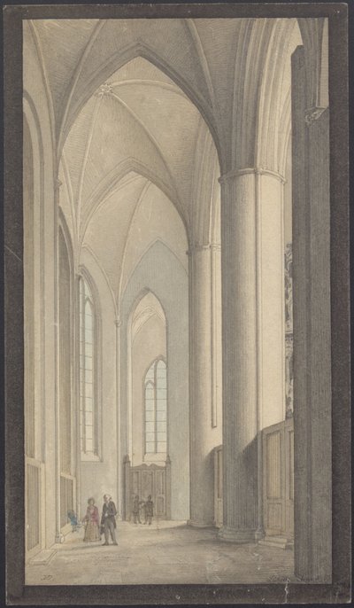 Interior of Lübeck Cathedral 1855 by Vilhelm Dahlerup